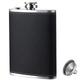 Hip Flask for Men Liquor Flask Stainless Steel Leak proof Flask with Funnel set for Women Pocket Alcohol Drinking Flask set 8OZ Covered with Black Leather Gift for Men