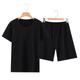 Men's Loungewear Sleepwear Pajama Set Pajama Top and Shorts 1 set Pure Color Fashion Soft Home Bed Cotton Lightweight Crew Neck Short Sleeve Shorts Basic Fall Spring Black Navy Blue