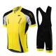 21Grams Men's Cycling Jersey with Bib Shorts Short Sleeve Mountain Bike MTB Road Bike Cycling Green Yellow Light Green Bike Clothing Suit Breathable Quick Dry Back Pocket Lycra Sports Patterned