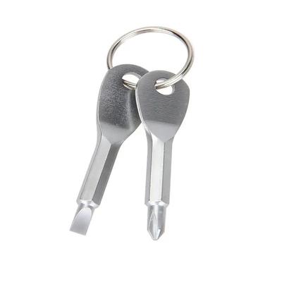 2pcs Portable Phillips Slotted Screwdriver Key Ring Set - Multi-Functional Mini Pocket Repair Tool Gadget for Camping Accessories