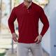 Men's Golf Shirt Knit Polo Casual Going out Polo Collar Classic Long Sleeve Sportswear Casual Solid Color Striped Patchwork Button Front Fall Winter Slim Black White Wine Red Navy Blue Dark Green