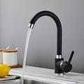 Kitchen Sink Mixer Faucet 360 Swivel, Single Handle Kitchen Taps Deck Mounted, One Hole Brass Kitchen Sink Faucet Water Vessel Taps with Hot Cold Hose Chrome Black Rose Golden