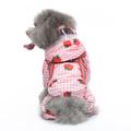 Strawberry Pattern Dog Raincoat Four-legged Reflective Pet Raincoat Duck Pattern Dog Raincoat