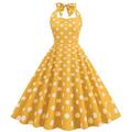 Cocktailkleid im 50er-Jahre-Stil mit offenem Rücken, Vintage-Kleid, Kleid JSK/Pulloverrock, A-Linien-Kleid, ausgestelltes Kleid, Midi, Ballkleid mit Volant für Damen, Neckholder, V-Ausschnitt,