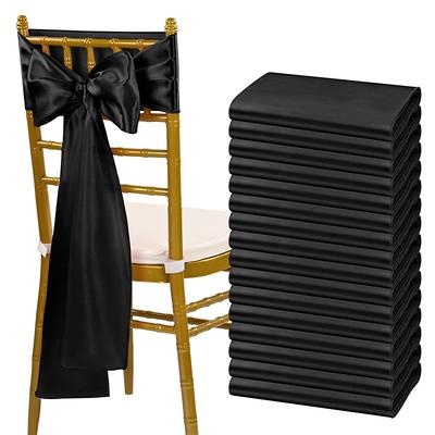 20 PCS Satin Chair Sashes Bows Universal Chair Cover for Wedding Reception Restaurant BanquetPartyHotel Event Decorations