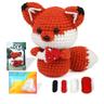 Crochet Kit for Beginners, Beginner Crochet Starter Kit with Video Tutorials, Beginner Crochet Kit for Adults Kids, Knitting Kit for Beginners The Same Handmade Diy Crochet Wool Woven Red Fox Doll Material Bag