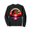 Habicht Vogel Sonnenuntergang Retro Stil Safari Vintage 70er Jahre Sweatshirt