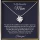 To My Beautiful Mom Cubic Zirconia Love Knot Necklace Mom Gift, Mom Necklace, Mother's Day Gifts