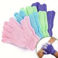 5pcs Colorful Pair Pack Exfoliation Gloves For Men And Women | Spa-quality Exfoliating Mitts To Slough Off Dead Skin & Bumps | Textured Body Scrub Bath And Shower Gloves Random Color