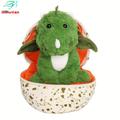 2 In 1 Dinosaur Plush Dinosaur Egg Plush Toys With Wings Green Dinosaur Cuddly Hugging Sleeping Doll Funny Gifts Halloween Plush Easter Plush Thanksgiving Day Christmas Basket For Cuddling And Playing