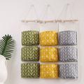 1pc Cotton And Linen Storage Hanging Bag, 3 Pockets Door Back Fabric Storage Bag, Wall-mounted Storage Bag For Toys Socks Shoes