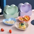 5pcs, Pp Heart Shaped Serving Tray, Fruit Plate, Dessert Plate, Cake Plate, Snack Plate, Pickle Plate, Cake Plate, Kitchen Stuff, Kitchen Supplies