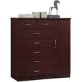 7 Drawer Jumbo Chest Five Large Drawers Two Smaller Drawers with Two Lock Hanging Rod and Three Shelves | Black