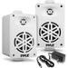 Open Box Pyle Jovial Bluetooth Speakers Pair 200 Watt 3.5â€� PDWRBT36WT - White