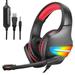 PRETXORVE J6 Gaming Headset Headset Rgb Luminous Computer Wire Headset Heavy Bass Gaming Headset