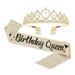 Birthday Party Accessories The Crown Belts for Women Girl Shoulder Strap Set Satin Fabric