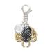 Delight Jewelry Two-tone 3-D Textured Spider with Legs - Silvertone Clip on Charm with Clear Crystal Drop