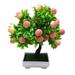 GIFZES 1Pc Potted Artificial Peach Fruit Tree Bonsai Home Garden Desktop Decor Prop