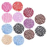 Flight Attendant Hairnet Bun Cover Pearl Crochet Nets Computer Desk Girl Profession Miss Fabric 13 Pcs