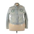 Lularoe Denim Jacket: Short Gray Print Jackets & Outerwear - Women's Size 3X