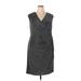 Lauren by Ralph Lauren Casual Dress - Sheath V-Neck Sleeveless: Gray Dresses - Women's Size 18