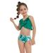 Qufokar Girls Surf Swimsuit 12 Year Old Girl Swimsuits Two Toddler Beach Swimsuit Set Bathing Little Girls Floral Swimwear Piece Suit Wear Ruffles Bikini Baby Kids Girls Swimwear