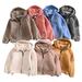 Hot Sale Jacket Toddler Girls Boys Fleece Bomber Jacket with Hoodie Thick Plush Cotton Coat Fall/Winter Warm Cashmere Windproof Jackets Middle & Large Children s Zipper Coat qILAKOG Khaki8-9 Years