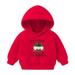 Virmaxy Christmas Toddler Baby Boys Girls Cute Hoodies Gnome Car Printed Letter Graphic Hoodies Long Sleeve Pullover Plush Sweatshirt with Robbie Cuffs For The Baby Christmas Gifts Red-B 2T