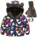 Cethrio Toddler Girls Fleece Windproof Jacket Hooded Warm Cute Christmas Gift Kids Fall Winter Clothes Multicolor Size 18-24 Months