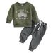 Tosmy Toddler Boy Clothing Long Sleeve Letter Print Tops Pants Child Kids 2 Piece Set Outfits Kids Clothes Kids Clothing Set