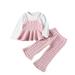 Tosmy Autumn Sweet Girl Clothing Fashion Long Sleeve Coat Flared Trousers Children s Suit Cute Clothes Fashion 2023