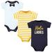 Hudson Baby Infant Boy Cotton Bodysuits Hola Ladies 3-Pack Preemie