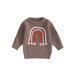 TheFound Infant Toddler Baby Boy Girl Autumn Sweater Rainbow Print Jacquard Long Sleeve Knitwear Pullover Winter Sweatshirt