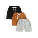 TheFound 3-Pack Toddler Baby Boy Girl Shorts Jogger Pants Casual Drawstring Waist Summer Sweatpants with Pockets