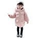 HBYJLZYG Hoodies Cardigans Zipper Padded Jacket Coat Sherpa Lined Puffer Jacket Toddler Kids Girls Cute Fashion Mid-Length Winter Keep Warm Cotton Clothes Thick Coat