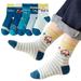 Esaierr 5 Pairs Toddler Girls Boys Dinosaur Socks Soft Cotton Ankle Socks for Kids Fall Thick Cartoon Students Mid-Calf Socks Baby Cotton Socks 1-12 Years 5 Pairs