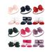 Hudson Baby Infant Girl 12Pc Headband and Socks Giftset Red Navy Bows Green Purple One Size