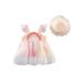 TheFound Infant Baby Girl Shell Print Dress Ruffle Straps Dress Sleeveless Off Shoulder Mesh Short Dress with Sun Hat Set