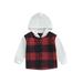TheFound Infant Toddler Baby Boy Autumn Casual Hooded Shirt Long Sleeve Button Down Plaids Tops