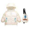 HBYJLZYG Hoodies Puffer Padded Jacket With Guitar Satchel Windproof Coat Winter Baby Boys Girls With Solid Color Long Sleeve Windproof Rainproof Hooded Thicken Coat