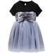 soikfihs Spring Dress Mesh Fluffy Skirt Bowknot Lady Princess Dress Spring Thin Long Sleeved Cotton Casual Kids Princess Dress Prom Dress