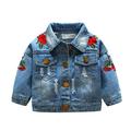 HBYJLZYG Denim Jacket Cardigans Button Lapel Cropped Coat Fashion Kids Coat Boys Girls Thick Coat Floral Print Jacket Clothes Children Tops