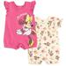 Disney Minnie Mouse Infant Baby Girls 2 Pack Rompers Newborn to Infant