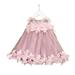 BESTONZON Kids Girls Pink Dresses Pageant Toddler Kids Baby Girl Sleeveless Flower Tulle Petal Party Ball Gown Dresses - Size 110cm