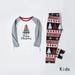 SMihono Deals Sets for Kid Parent-child Warm Christmas Set Printed Home Wear Pajamas Two-piece Kid Set Gray 8Years