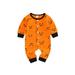 Huakaishijie Baby Halloween Jumpsuit Cartoon Printed Buttons Romper with Pockets