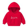 Lovskoo 2-7 Years Baby Clothes Toddler Baby Boy s Girl s Hoodie Children s Casual Heart Baseball Print Sweatshirt for The Baby Gift Red