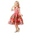 Quealent Girls Dress Female Big Kid The Old Line Girls Child Gown Party Kids Dress Pageant Princess Christmas Dance Xmas Girls Tee (Red 3-4 Years)