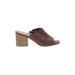 Universal Thread Mule/Clog: Slide Stacked Heel Bohemian Brown Print Shoes - Women's Size 9 1/2 - Open Toe