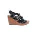 Dr. Scholl's Wedges: Black Print Shoes - Women's Size 8 - Open Toe